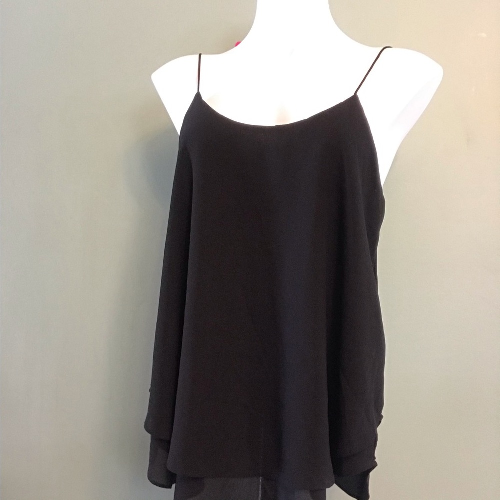 Paper crane black chiffon with spaghetti straps